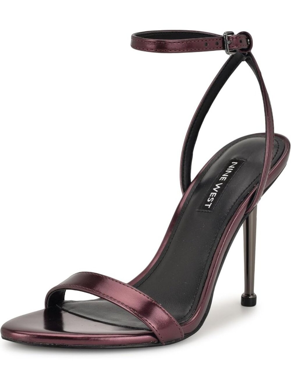Women Wine Red Open Toe Ankle Strap Reina Lightweight Stiletto Heel Sandal Shoes
